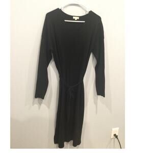 Bohme Womens Knit Midi Dress Size Medium Black Classic Bohemian Long Sleeve
